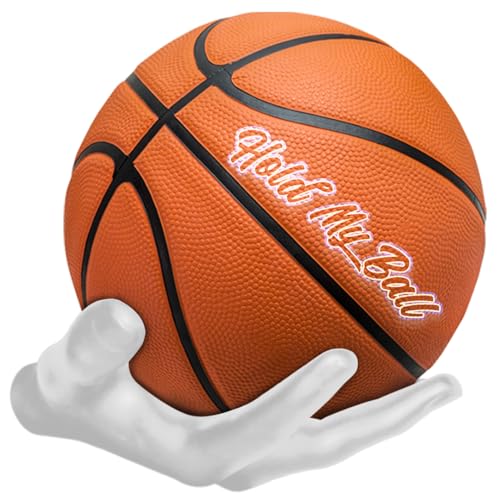 Wall-Mounted Ball Holder – Premium Resin – Basketball, Soccer, Football Display – Secure Ball Hanger, Sports Room Decor, Basketball Wall Mount for Man Caves, Memorabilia - color: White
