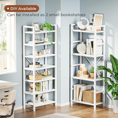 SUPERJARE Triple Bookshelf, Bookcase with 11 Open Display Shelves, Wide Book Shelf Book Case for Home & Office, 4 Tier, White - color: White, size: 4 Tier