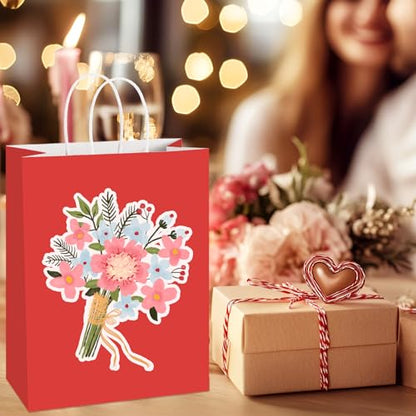 BagDream Red Gift Bags 10x5x13 Inch 100Pcs Large Kraft Paper Bags Bulk for Christmas, Wedding, Party Favors, Business, Retail, Grocery Paper Sacks with Handles - color: Red