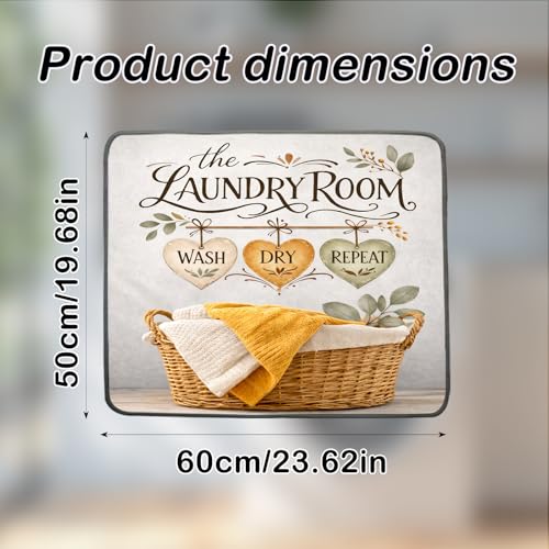Nuxovilar Laundry Room Dryer Cover for the Top, Non-slip Washer & Dryer Protector, 23.62"x19.68" Dust-proof Washing Machine Mat, Diatom Mud Polyester Top Pad for Laundry Room - color: Yhd19152