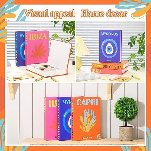 Cholemy 3 Pcs Fake Books Decorative Preppy Book Storage Box Faux Magnetic with Hidden Storage Faux Aesthetic Decor for Dorm Room Bookshelf Coffee Table Jewelry Keys Small Items