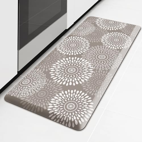 LuxStep Kitchen Mat Waterproof Kitchen Rugs for Floor Cushioned Anti-Fatigue Mat Non-Slip Standing Desk Mat Comfort Floor Mats for House Sink Office 17.3" x 39" Khaki - color: Khaki, size: 39"L x 17.3"W x 0.5"Th