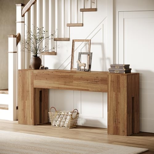 Tribesigns 71-Inch Long Console Table for Entryway, Farmhouse Sofa Console Behind Couch, Entry Table for Hallway, Foyer, Living Room, Rustic Wood - color: Rustic Wood