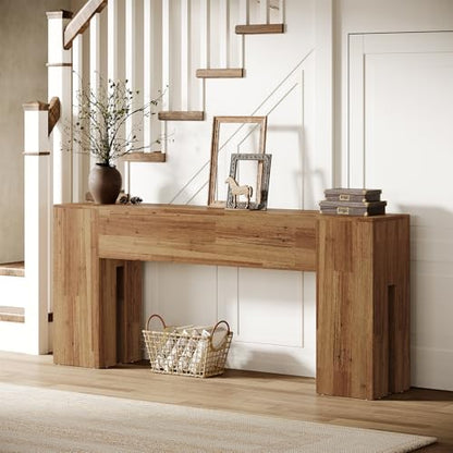 Tribesigns 71-Inch Long Console Table for Entryway, Farmhouse Sofa Console Behind Couch, Entry Table for Hallway, Foyer, Living Room, Rustic Wood - color: Rustic Wood