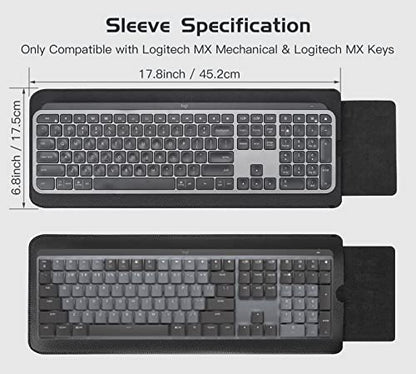 Protective Keyboard Case for Logitech MX Keys S & Logitech MX Keys & Logitech MX Mechanical Wireless Illuminated Keyboard, Logitech MX Keys S PU Leather Keyboard Sleeve Case, Black - size: Logitech MX Keys S
