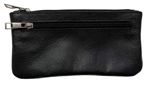 Vintage Leather Pencil Case Pouch, Pen Pouch for Work and University, for Men and Women Elegant & Practical Brown Leather Pencil Cases for Adults Perfect for Office (Black) (Black) - color: Black