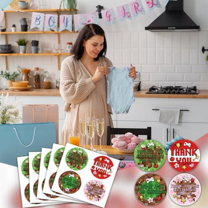 1.8 Inch 80PCS Pixel Miner Theme Gaming Party Decorations Thank You Stickers, Pixel Miner Video Game Birthday Party Decorations Favors Stickers for Boys Kids, Thank You for Coming Party Favors