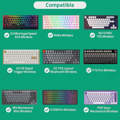 GEEKRIA 75% 84-Key Gaming Keyboard Case, Hard Shell Travel Carrying Bag, Compatible with Keychron K2 / K2 HE, Logitech POP Keys/MX Mechanical Mini, Aula F75 Pro / F75 75% (Extra Space) - size: Large
