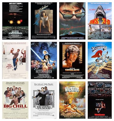 ArtDirect GalleryPack Wall Art – 12 Unframed 8x12 Movie Poster Prints from 1983, Collectible Décor for Home or Office - color: 1983 Movie Pack