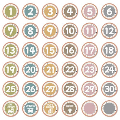Line Up Spots Stickers for Classroom Floor, Boho Number Stickers | 36pcs Lining Up Number Decals for Classroom Waterproof Number Markers for Preschool Kindergarten Elementary Teacher Must Have