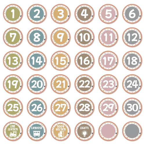 Line Up Spots Stickers for Classroom Floor, Boho Number Stickers | 36pcs Lining Up Number Decals for Classroom Waterproof Number Markers for Preschool Kindergarten Elementary Teacher Must Have