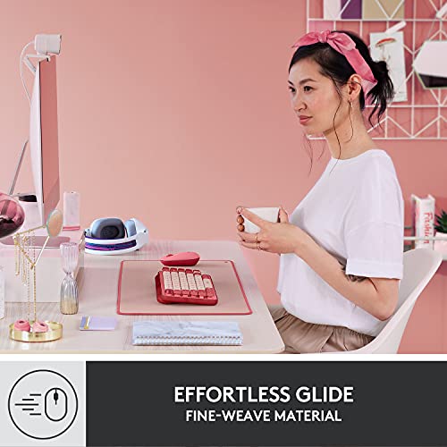 Logitech Desk Mat - Studio Series, Multifunctional Large Desk Pad, Extended Mouse Mat, Office Desk Protector with Anti-Slip Base, Spill-Resistant Durable Design, in Darker Rose - color: Darker Rose