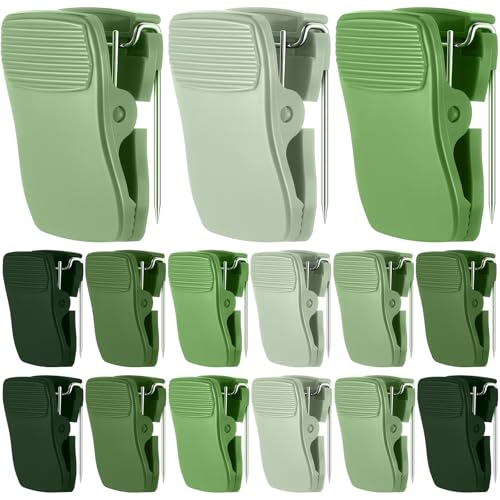 Chiisong Cubicle Clips Fabric Panel Cubicle Accessories Fabric Partition Panel Messages Hooks Office Photos Wall Clips for Notes Memos(Green,15 Pcs) - color: Green