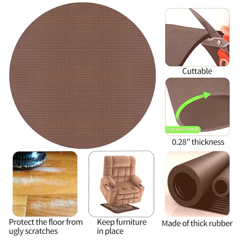 Non Skid Round Furniture Pad, Recliner Pads for Hardwood Floors, Circular Rubber Pad, Furniture Gripper Pad for Protecting Hardwood Floor Tile Floor and More from Scratching Fits Recliners - size: 1PCS-Round-Coffee-27.5"