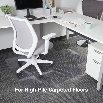 Staples Carpet Chair Mat with Lip, 45" x 53'', High-Pile, Clear (20362-CC) - size: 45" x 53", style: High-Pile