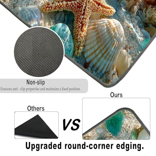 Nuxovilar Underwater Ocean Starfish Dryer Cover for the Top, Non-slip Washer & Dryer Protector, 23.62"x19.68" Dust-proof Washing Machine Mat, Diatom Mud Polyester Dryer Top Pad for Laundry Room - color: Yhd16881