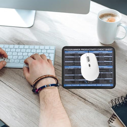 Programmer Cheat Sheet Mouse Pad, Git Docker Regex API Status Code Guide Desk Mat, Non-Slip Smooth Mousepad for Software Engineers Coders - color: Programmer & Coding