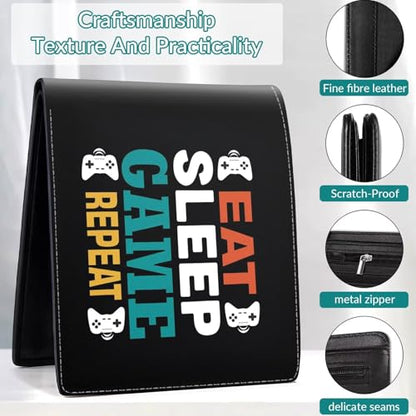 EXXBYELI Boys Wallet Gamepad Leather Wallets Credit Id Card Cash Holder Black Rfid Blocking Zipper Cute Cool Funny Aesthetic Wallets With Coin Pocket Id Window Teen Wallets for Boys Teenager Wallet - color: games-text-12