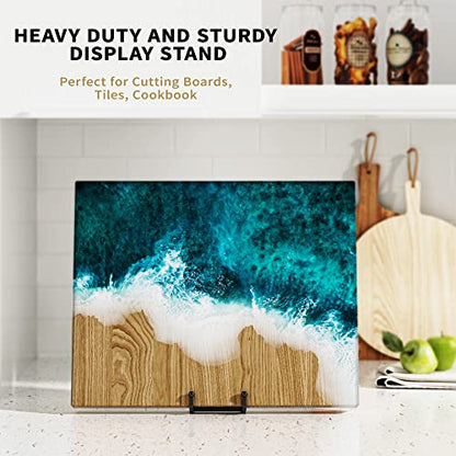 IPAME 8 Inch Large Plate Stands for Display - Metal Square Wire Plate Holder Display Stand + Picture Stand for Book, Platter, Plaque, Photo Easel (2 Pack) - size: 8 Inch