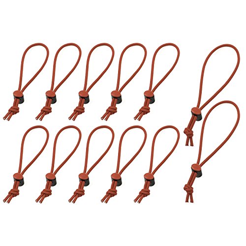 Think Tank Red Whips Adjustable Elastic Bungie Cable Ties V2.0 for Camera Accessories - 10 Regular, 2 Long Ties - Total Pack of 12
