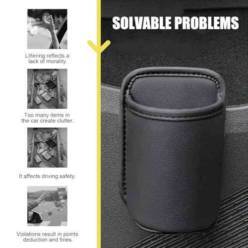 WZP 2PCS Large Car Door Cup Holders, Clip On Vehicle Seat Side Hanging Cup Holder, Waterproof Scratch-Resistant Leather Beverage Holder, Multifunctional Storage for Water Bottle Mobile Phone Change