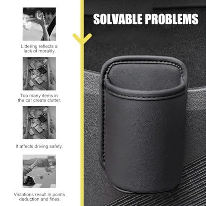 WZP 2PCS Large Car Door Cup Holders, Clip On Vehicle Seat Side Hanging Cup Holder, Waterproof Scratch-Resistant Leather Beverage Holder, Multifunctional Storage for Water Bottle Mobile Phone Change