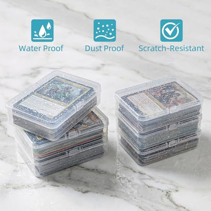 neotidy Playing Card Storage Box Set of 6, Clear Plastic Playing Card Cases with Snap Closure, Mixed Size Card Game Storage Organizer for Standard Playing Cards, Trading Cards & Small Accessories