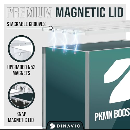 Dinavio Crafthouse One Piece Booster Box Acrylic Display Case Stackable - UV Protection with N52 Strong Magnets - Clear TCG Protector - Compatible with English One Piece OP-04 to OP-16 Booster Box - size: Fits English OP-04 to OP-14