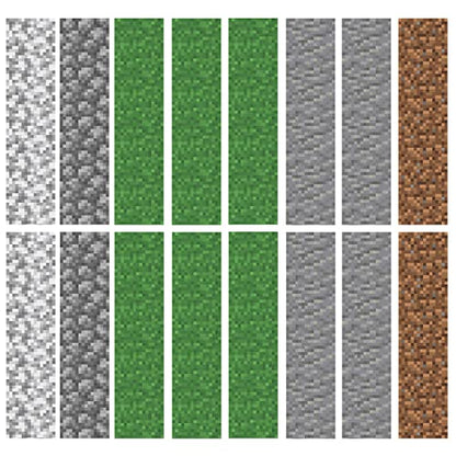 RoomMates RMK5136GM Minecraft Block Strips Peel and Stick Wall Decals (Pack of 4) - size: (Pack of 4)