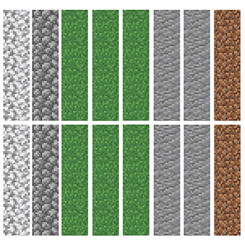 RoomMates RMK5136GM Minecraft Block Strips Peel and Stick Wall Decals (Pack of 4) - size: (Pack of 4)