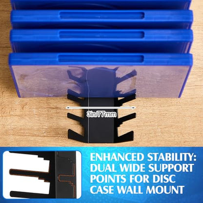 8 Pcs Video Game Case Storage, Heavy-duty Metal Discs Case Holder Wall Mount, Media Storage Shelves Compatible with DVD, Video Game Organizer, Gaming Accessories, Holds up to 144