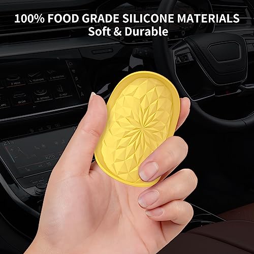 ME.FAN Car Coasters for Cup Holders [4 Pack] - 2.75In Silicone Auto Mug Mats - Universal Non-Slip Recessed Car Interior AccessoriesYellow - color: 4 Pack-yellow