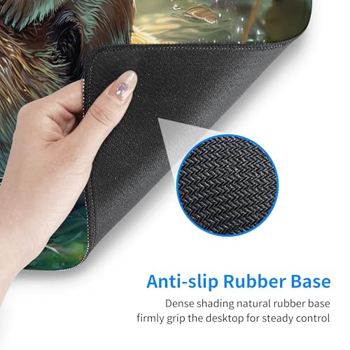 Otter Mouse Pad Extended Large Gaming Mouse Pad XL Stitched Edges for Gamer Home Office 31.5 X 11.8 Inch - color: Otter