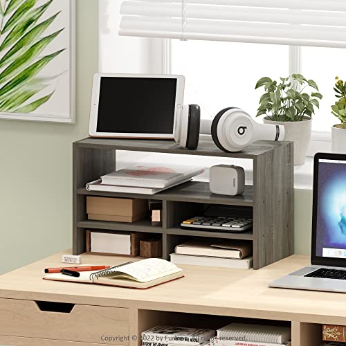 Furinno Hermite Desk Top Organizing Shelf Bookcase, French Oak - color: French Oak, size: 16.4-Inch