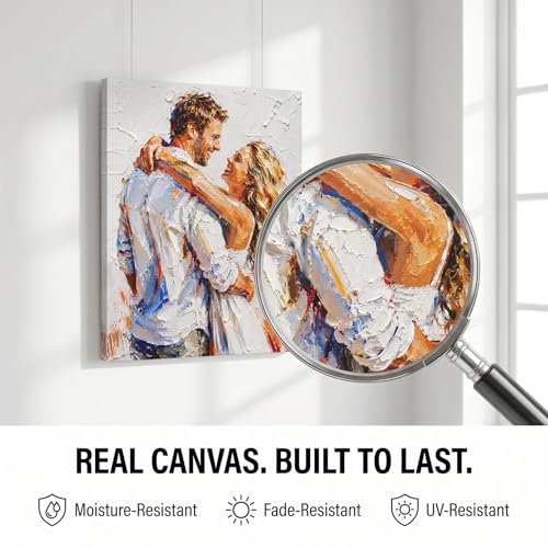ENQU Custom Canvas Prints with Your Photos, Personalized Family Modern Impressionism Wall Art, Custom Portrait For Dad Mom Wife Husband, Father's Day, Birhtday Gifts, Photo Canvas Gifts - color: Style 7