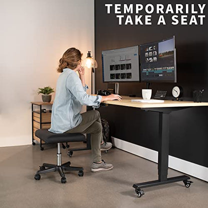 VIVO Mobile Under Desk Leg Rest Ottoman Adjustable Foot Stool for Home Office, Black, CHAIR-S04F