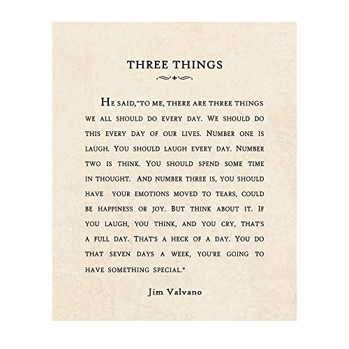 AMERICAN LUXURY GIFTS Jimmy Valvano Three Things Quote - Inspirational Vintage Typography Wall Art for Office Home Studio Decor - 8x10 Unframed Print