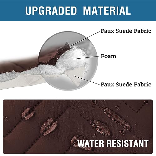 H.VERSAILTEX Armrest Covers for Sofa Water Resistant Couch Arm Covers Remote Control Holder Sofa Armrest Organizer for Magazine, Tablet, Phone, iPad(Set of 2, Brown/Beige) - color: Double Diamond-brown/Beige