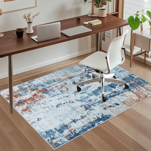 Office Chair Mat for Hardwood Floor, 48"x36" Easy Glide Computer Chair Mat Protector for Rolling Chair Under Desk Rug Nonslip Backing, Machine Wash - color: Sea Abstraction, size: 36"x48"