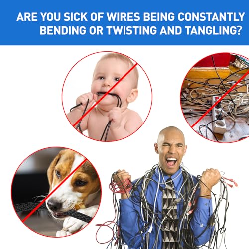 Cat Dog Cord Protectors from Pets No Chew 6.6ft - 1inch，Rabbits Cable Sleeves Cord Management Puppy Proof Covers, Wire Loom Critter Cord Charger Protector Heavy Duty Split Sleeve Automotive Tv，Black - color: Black, size: 1" - 6.6ft