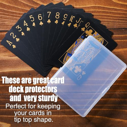 Queekay 10 Pcs Playing Card Cases Plastic Trading Card Deck Holders Clear Empty Storage Box Organizers for Gaming, 3.8 x 2.7 x 0.8 Inch