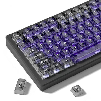 dagaladoo Clear keycaps,Transparent Keyboard keycaps,Jelly Key caps Set,Shine Through keycap,MDA Profile Keyboard caps for Mx Switches Mechanical Keyboard (Purple and Grey) - color: Purple and Grey
