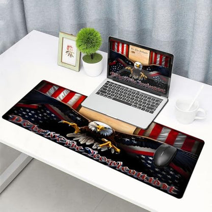 Large Gaming Mouse pad,Classic American Old Flag We The People Eagle Anti Slip Rubber Base Mouse pad, Suitable for Computer, Laptop, Office Desk Accessories - color: Classic American Old Flag We The People Eagle