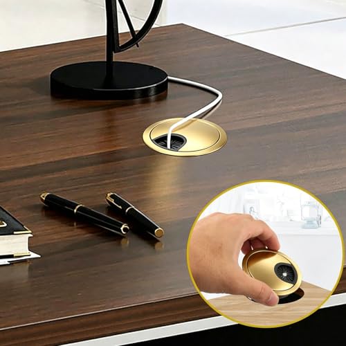 2 PCS Metal Desk Grommet 2 Inch(50mm) Metal Desk Hole Cover for Cables Zinc Alloy Table Cord Hole Cover for Organizing & Hiding Wire Cable - Bronze