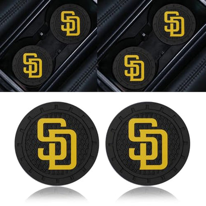 Car Cup Holder Coasters for San Diego Padres Baseball Fans, Padres Car Coasters for Cup Holder Insert Silicone Non-Slip - color: 11pa12dr
