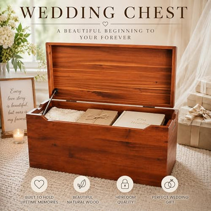 Hope Chest for Family Keepsake & Memory Storage, Fully Assembled, Walnut - color: Keepsake Chest - Walnut