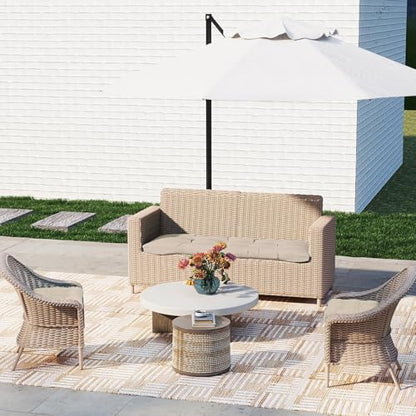 Outdoor Chair Cushions 22x22x4 Inch Set of 2, Seat Pads with Ties, Taupe - color: Taupe, size: 22x22x4"