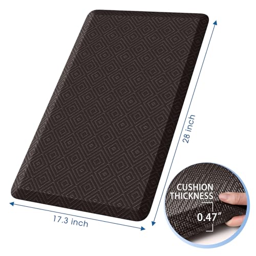 Mattitude Kitchen Mat Cushioned Anti-Fatigue Floor Mat Water Resistant Non-Slip Mats and Rugs Standing and Comfort Desk Mats for House Sink Office Laundry (Chocolate, 17.3"x28") - color: Chocolate, size: 28"L x 17.3"W x 0.5"Th