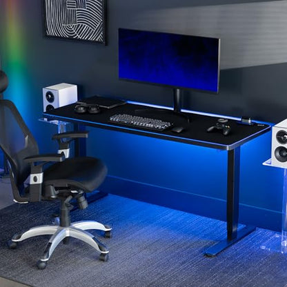 VIVO Large 60 x 24 inch Full Size Desk Pad with RGB Lighting for Office Ambience and Immersive Gaming, Oversized Mouse Pad Table Top Cover, 12 Color Modes, Non-Slip Base, Black, DESK-PAD60-24 - size: 60" x 24"