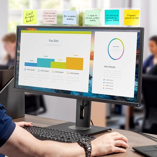 2-Pack Frameless Monitor Sticky Note Boards - Screen Memo Board for Edgeless Monitors, Decorative Computer Transparent Side Panels, Home Office Computer Memo Holder - size: 2Pcs 11.8'' Clear